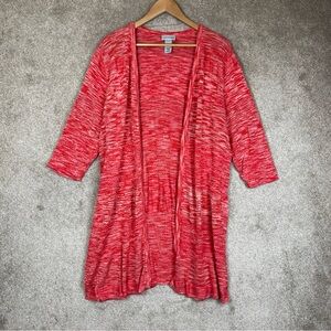 Catherines Cardigan Womens 2X Rayon Duster Stretch Open Knit Lightweight- 4081